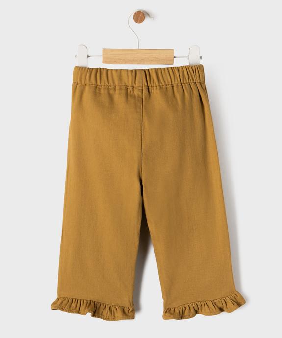 Pantalon en coton avec finitions volantées bébé fille vue4 - GEMO 4G BEBE - GEMO