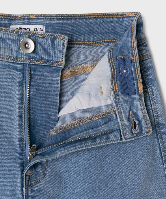 Short en toile denim avec taille haute ajustable fille vue2 - GEMO (JUNIOR) - GEMO