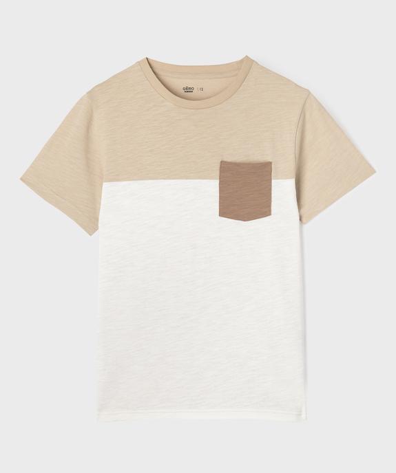 Tee-shirt manches courtes en jersey de coton flammé garçon vue1 - GEMO 4G GARCON - GEMO