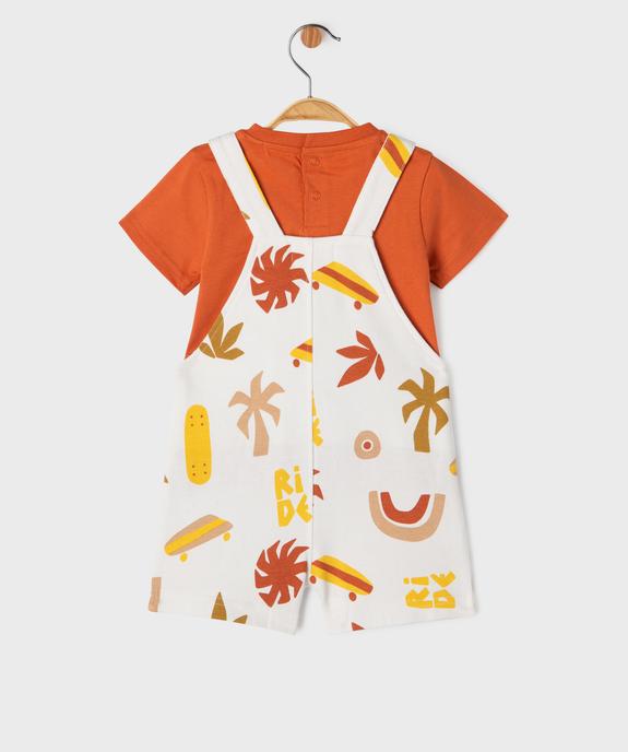 Ensemble 2 pièces bébé garçon tee-shirt et salopette en maille vue5 - GEMO(BEBE DEBT) - GEMO