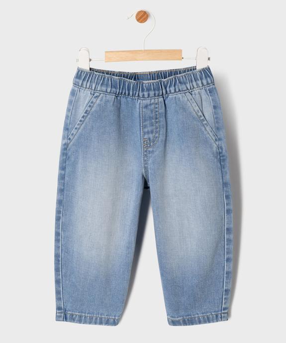 Jean large avec taille élastique bébé garçon vue1 - GEMO(BEBE DEBT) - GEMO