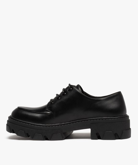Derbies femme unis à semelle épaisse et crantée vue3 - GEMO (CASUAL) - GEMO