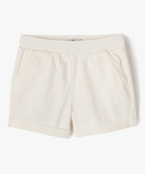 Short ample avec taille élastique en coton stretch fille vue1 - GEMO (ENFANT) - GEMO