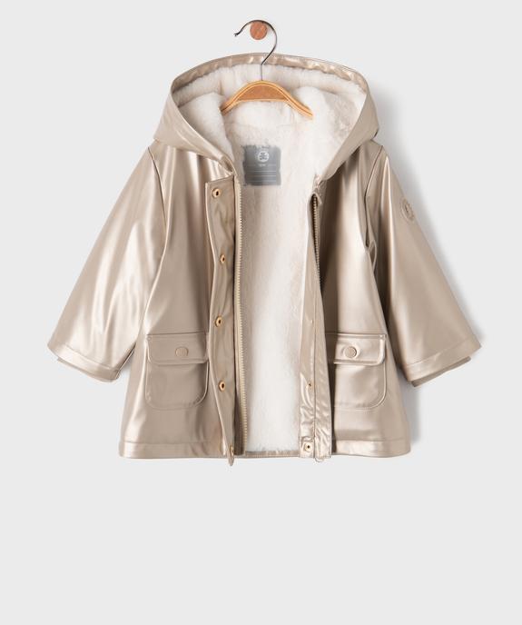 Imperméable à capuche doublé fourrure imitation bébé fille - LuluCastagnette vue3 - LULU CASTAGNETTE G4G D - GEMO