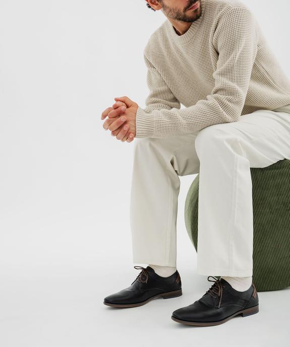 Derbies bicolores à détails texturés homme vue1 - MARIO BALDANO - GEMO