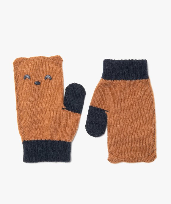 Moufles bébé garçon à motif ours vue1 - GEMO(BEBE DEBT) - GEMO