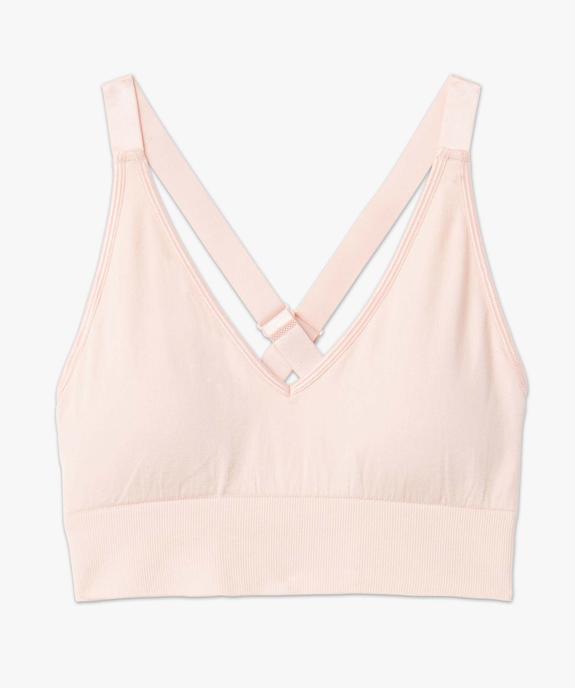 Brassière de sport femme avec bretelles croisées dans le dos vue4 - GEMO(HOMWR FEM) - GEMO