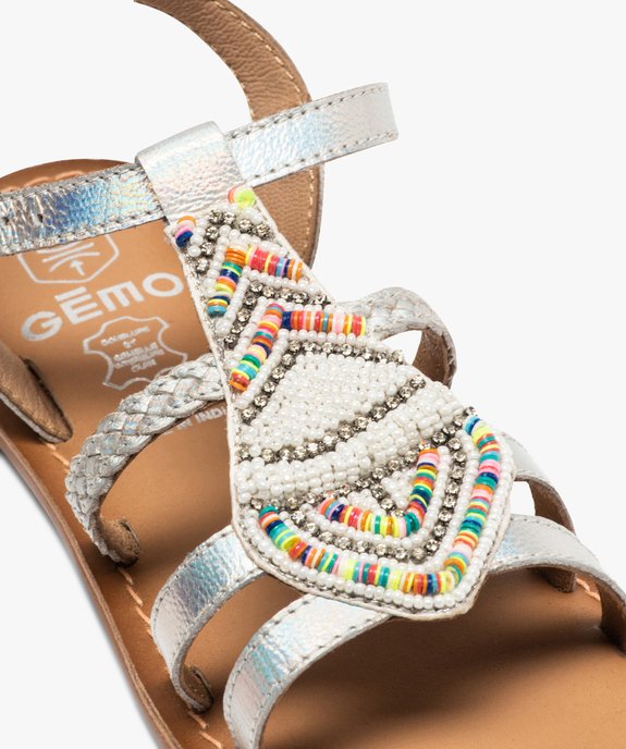 Sandales fille ornées de perles fermeture bride à boucle vue6 - GEMO (ENFANT) - GEMO
