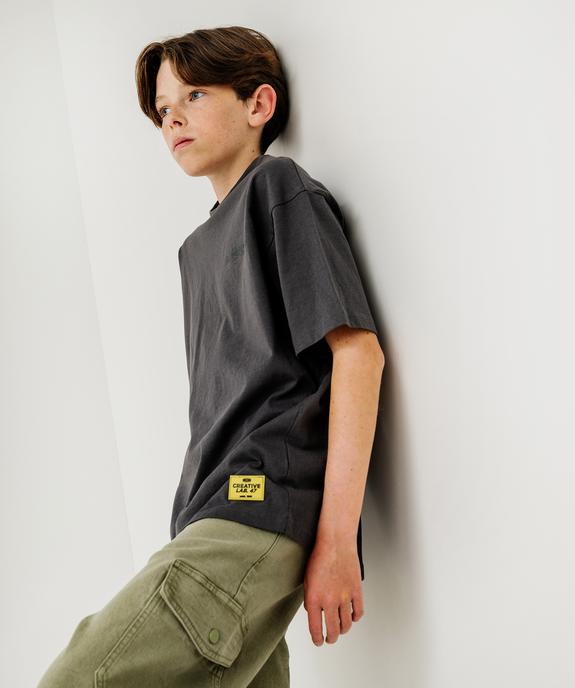 Tee-shirt manches courtes oversize avec inscription poitrine garçon vue7 - GEMO 4G GARCON - GEMO