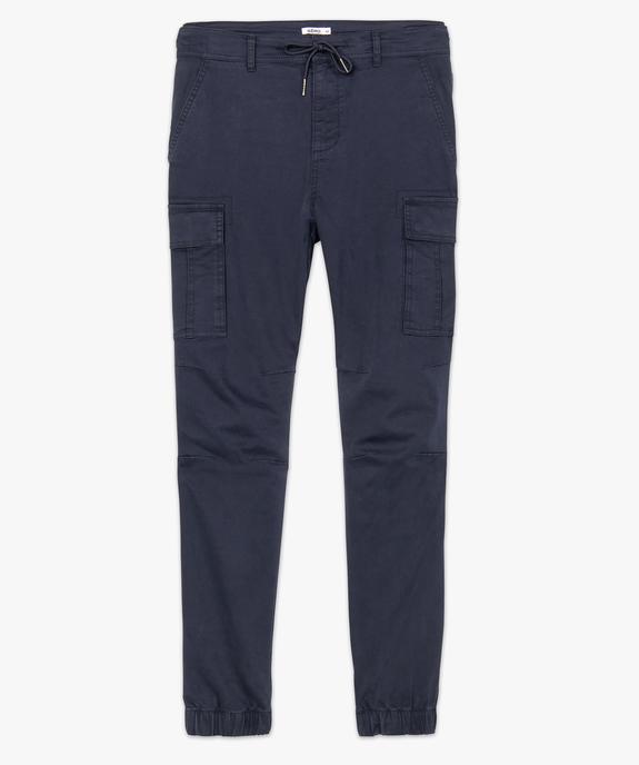 Pantalon homme cargo multipoche au coloris unique vue4 - GEMO (HOMME) - GEMO