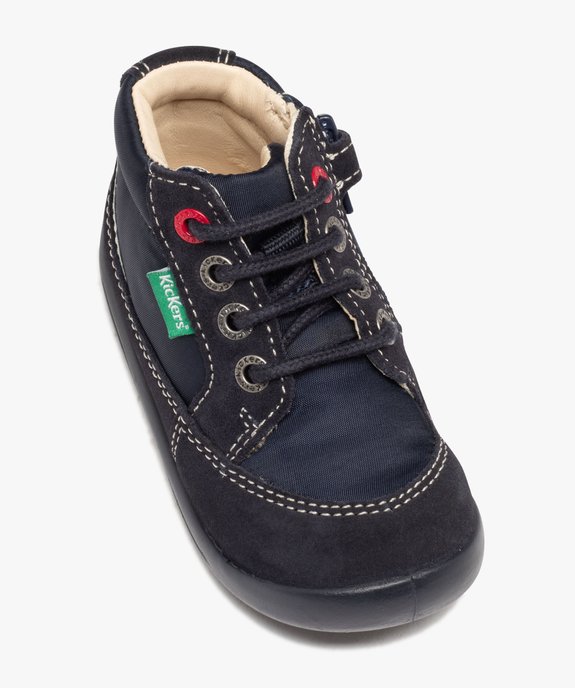 Boots fille dessus uni en cuir et en textile  - Kickers vue5 - KICKERS - GEMO