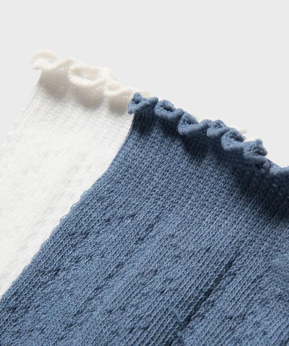Chaussettes en maille ajourée finitions froncées femme (lot de 2) vue2 - GEMO(HOMWR FEM) - GEMO