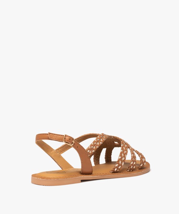 Sandales femme à brides tressées métallisées – Tanéo vue4 - TANEO - GEMO