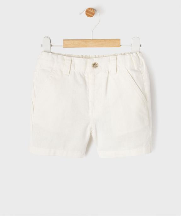Short en lin et coton avec ceinture ajustable bébé garçon vue1 - GEMO(BEBE DEBT) - GEMO