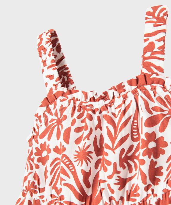 Robe imprimée à bretelles avec volants fille vue2 - GEMO 4G FILLE - GEMO