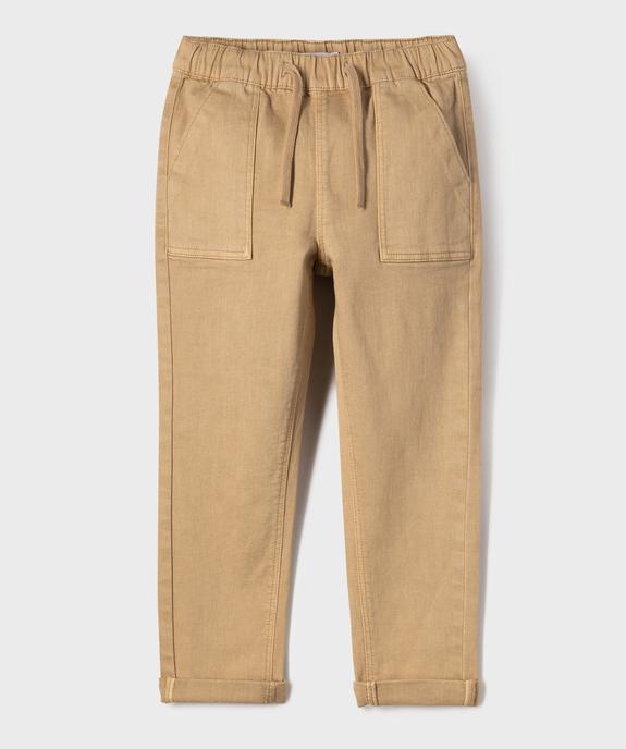 Pantalon chino extensible avec taille élastique garçon vue1 - GEMO (ENFANT) - GEMO