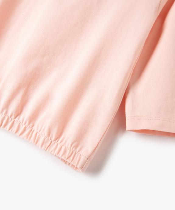 Tee-shirt bébé fille à manches 3/4 et taille élastiquée vue3 - GEMO(BEBE DEBT) - GEMO