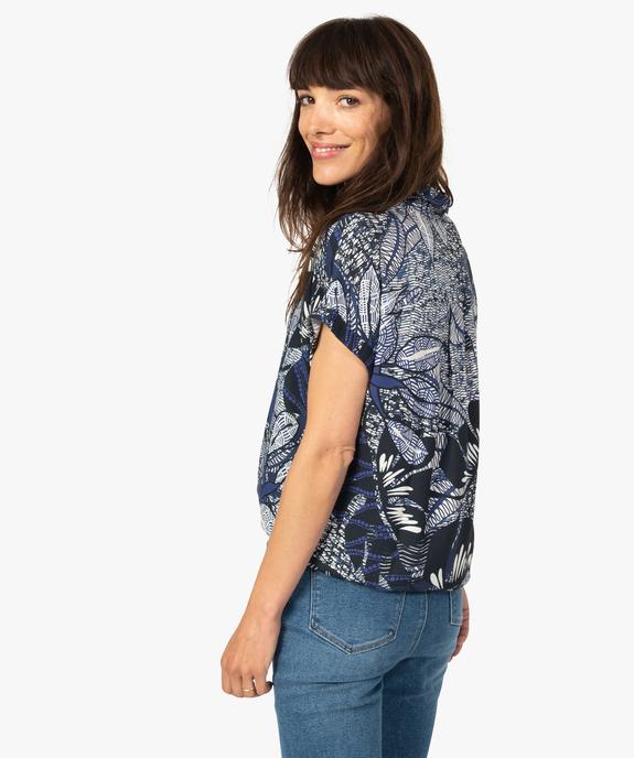 Chemise femme imprimée à manches courtes et bas élastiqué vue3 - GEMO(FEMME PAP) - GEMO