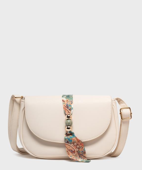 Sac besace demi-lune à détail foulard femme vue1 - GEMO (ACCESS) - GEMO