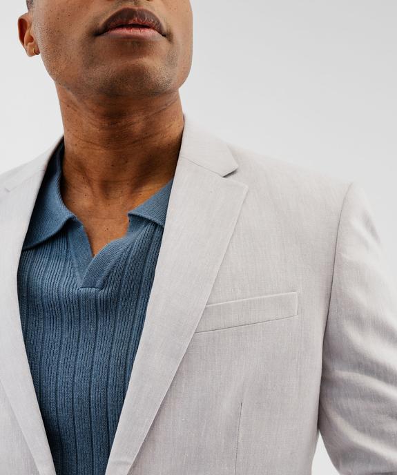 Veste de costume droite en viscose et lin homme vue3 - GEMO 4G HOMME - GEMO