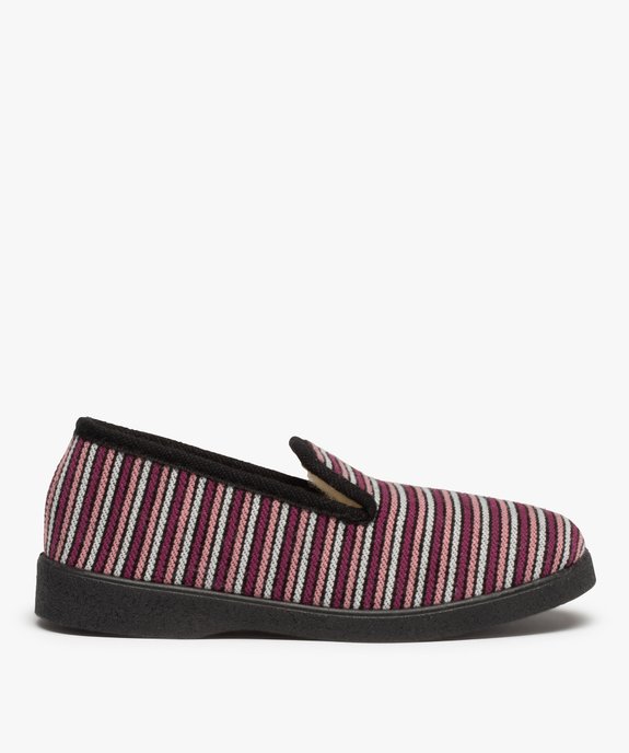 Chaussons femme charentaises motif rayé vue1 - GEMO 4G FEMME - GEMO