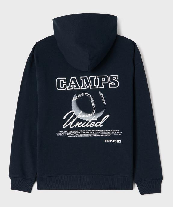 Sweat zippé à capuche imprimé devant et dos garçon - Camps United vue4 - CAMPS - GEMO