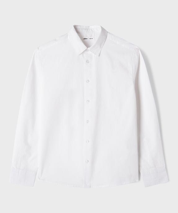 Chemise manches longues en coton unie garçon vue1 - GEMO (JUNIOR) - GEMO