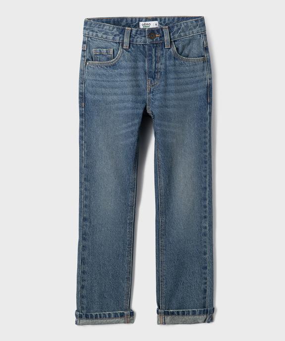 Jean regular en coton délavé garçon vue2 - GEMO 4G GARCON - GEMO