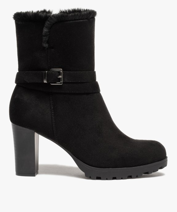 Boots femme à talon dessus suédine et intérieur doux  vue1 - GEMO(URBAIN) - GEMO