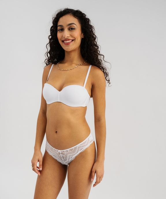  Soutien-gorge bandeau en microfibre avec bretelles muti-positions vue10 - GEMO 4G FEMME - GEMO