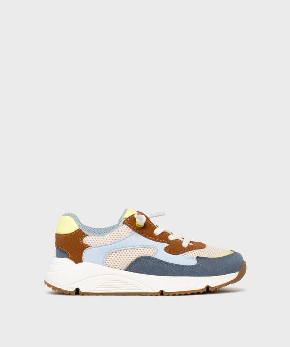 Baskets basses multimatières avec lacets élastiques garçon - 5 MILES vue1 - 5 MILES - GEMO