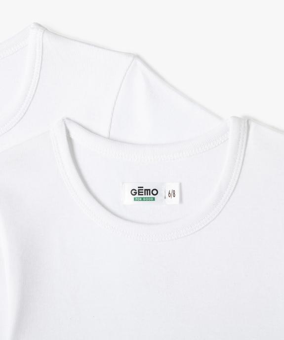 Tee-shirts à manches courtes en coton biologique garçon (lot de 2) vue2 - GEMO 4G GARCON - GEMO