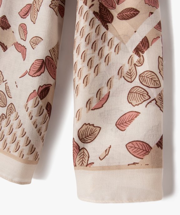 Foulard à motif feuillage femme vue2 - GEMO 4G FEMME - GEMO