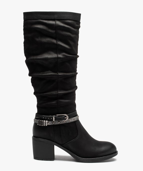Bottes femme unies à talon large et brides fantaisie vue1 - GEMO(URBAIN) - GEMO