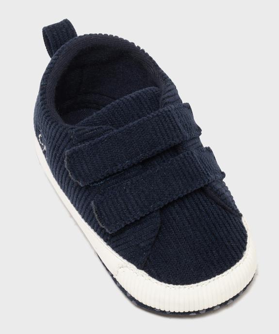 Chaussons de naissance en velours côtelé à scratch - LuluCastagnette vue5 - LULUCASTAGNETTE - GEMO