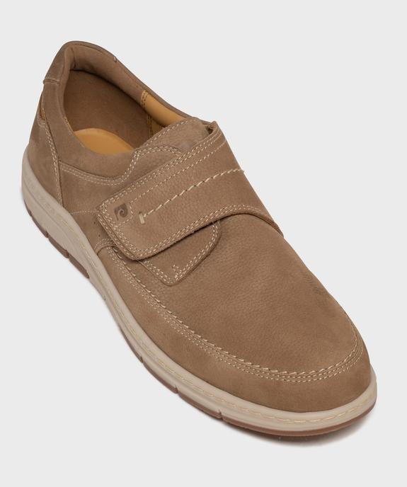 Mocassins dessus et semelle intérieure cuir fermeture scratch homme - Pierre Cardin vue5 - PIERRE CARDIN CONFORT - GEMO