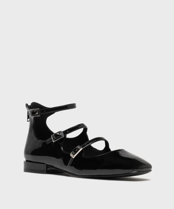 Ballerines vernies avec brides et zip au talon femme - Follow Me vue2 - FOLLOW ME - GEMO