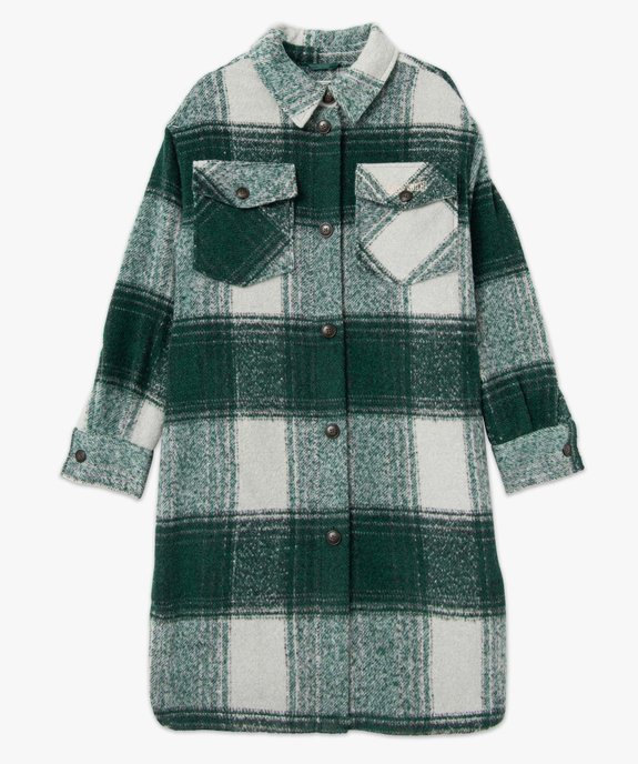 Manteau femme à carreau coupe chemise - Camps United vue4 - CAMPS UNITED - GEMO