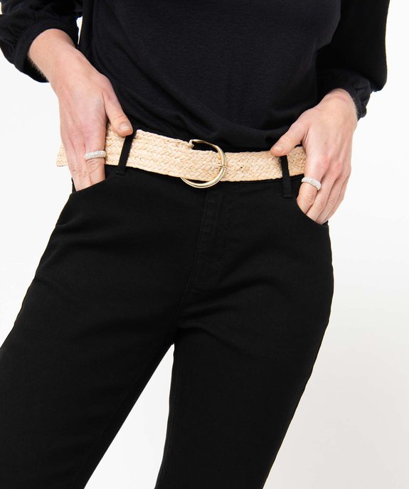 Pantacourt femme en toile denim avec ceinture tressée vue2 - GEMO 4G FEMME - GEMO