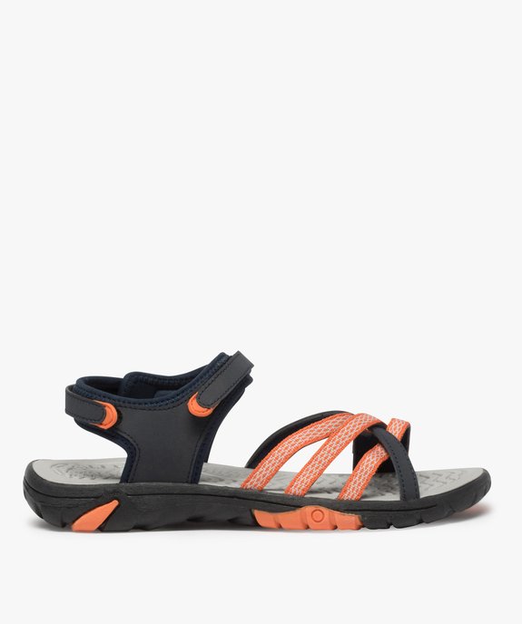 Sandales femme tout terrain à fines brides et scratch vue1 - GEMO (CASUAL) - GEMO