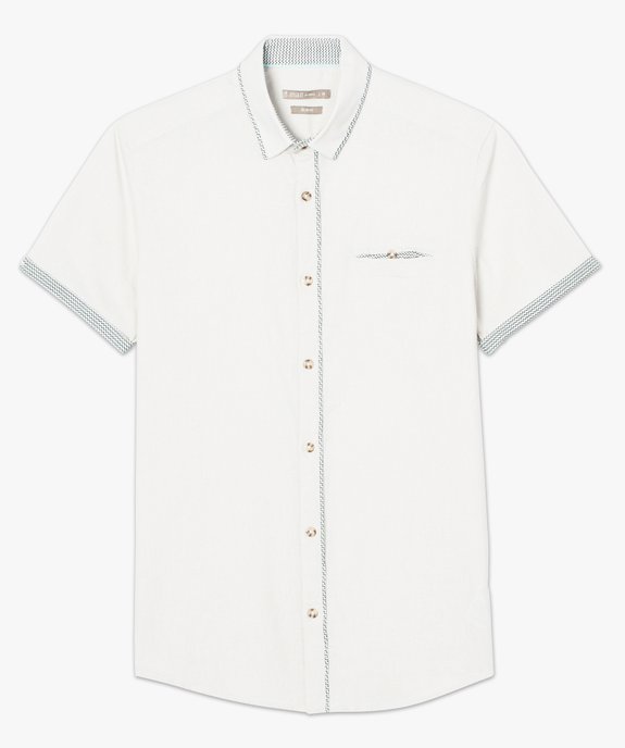 Chemise manches courtes à liseré contrastant vue4 - GEMO (HOMME) - GEMO