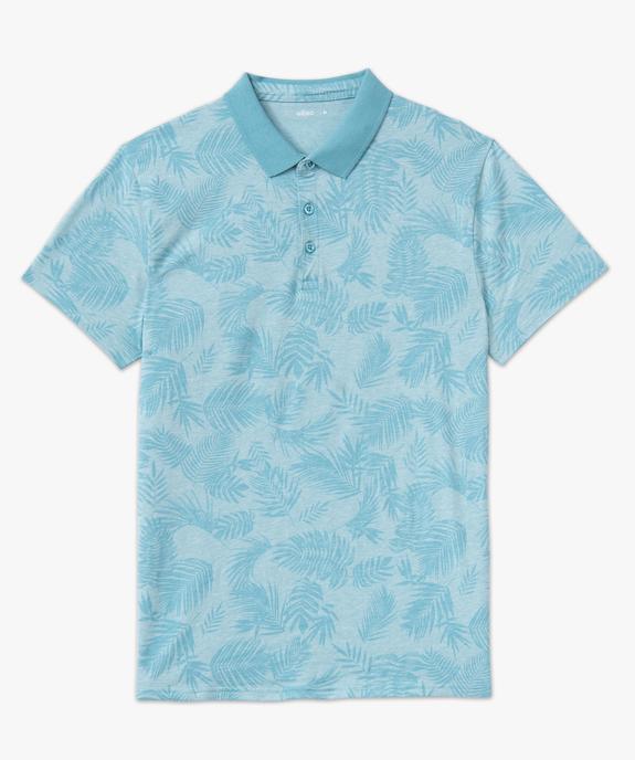 Polo manches courtes à fines rayures et motif feuillage homme  vue4 - GEMO (HOMME) - GEMO