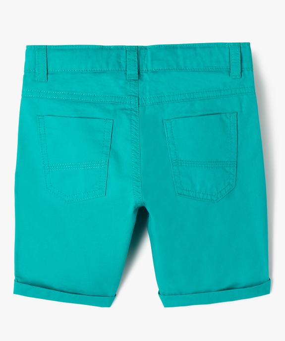Bermuda en twill avec revers cousus garçon vue4 - GEMO 4G GARCON - GEMO