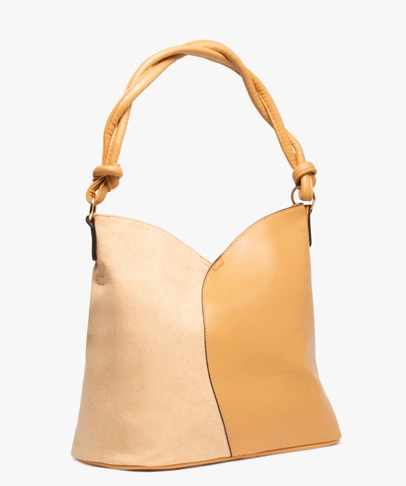 Sac femme bi-matières avec fleurs en relief vue2 - GEMO (ACCESS) - GEMO