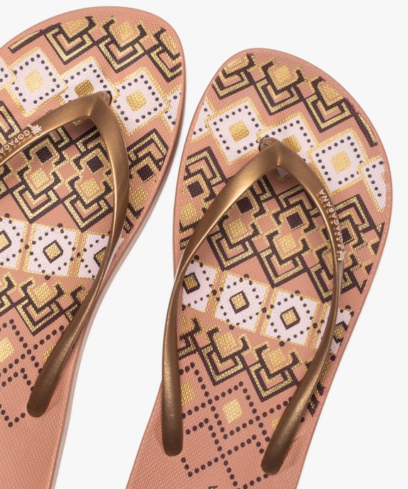 Tongs femme imprimées à fines brides - Copacabana vue3 - COPACABANA - GEMO
