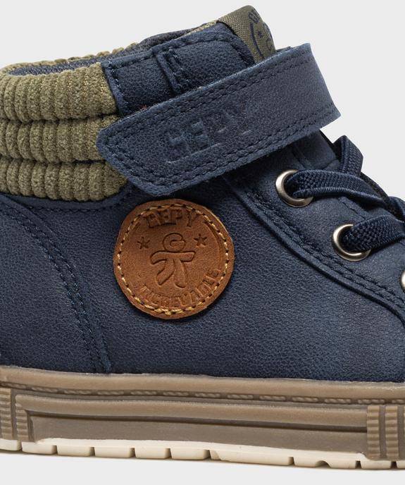 Chaussures montantes à col en velours côtelé bébé garçon - Gepy vue6 - GEPY - GEMO