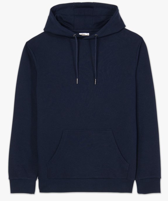 Sweat homme à capuche uni et molletonné vue4 - GEMO 4G HOMME - GEMO