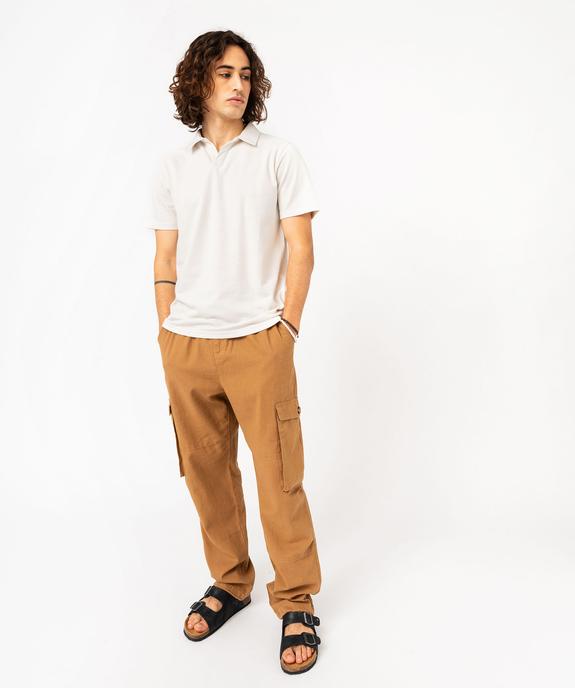 Polo à manches courtes en maille texturée homme vue5 - GEMO 4G HOMME - GEMO