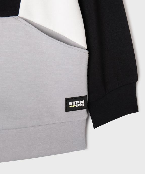 Sweat de sport tricolore fermeture zippée garçon vue3 - GEMO (ENFANT) - GEMO