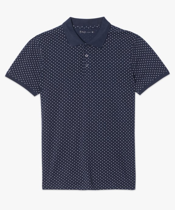 Polo homme à manches courtes avec petits motifs vue4 - GEMO (HOMME) - GEMO